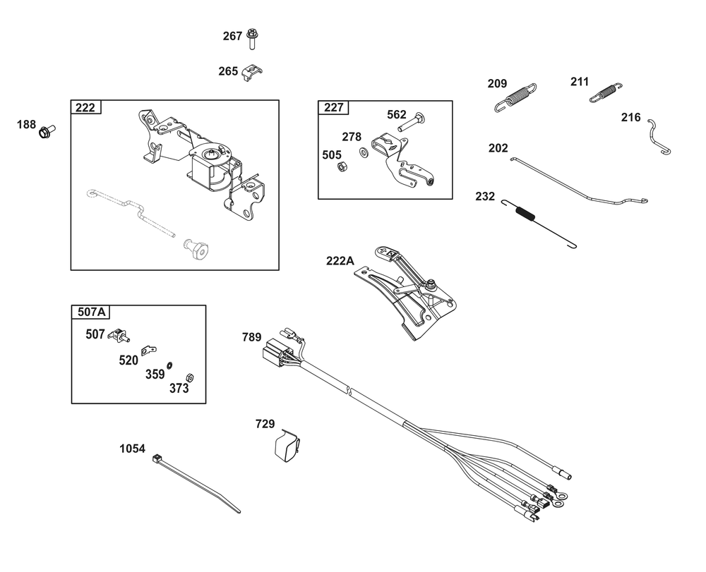 Controls Group Diagram and Parts List for 386447-3332-G1 200000 - 399999 Briggs and Stratton Engine